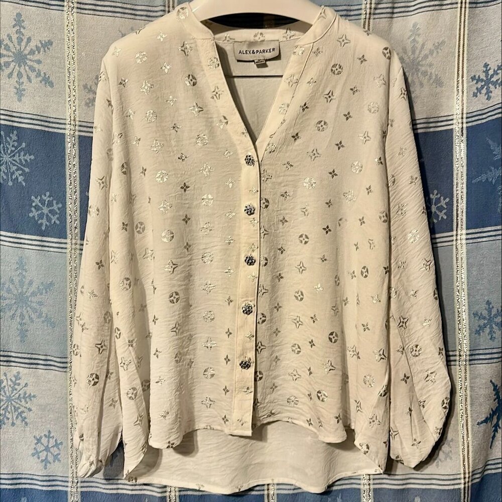 White and Silver Blouse